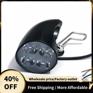 Đèn xe tay ga 36V 48V EBike Đèn xe đạp điện 4 đèn pha phía trước Đèn pha siêu sáng có còi