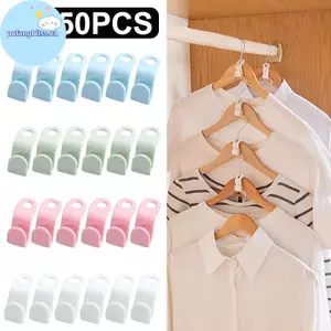 Pufangbliss 20 / 50 Chiếc Móc Treo Quần Áo Kết Nối Móc Vỏ Móc Treo Tiết Kiệm Không Gian Tủ Quần Áo Áo Tổ Chức Kéo Dài Móc Treo Giá Đỡ VN