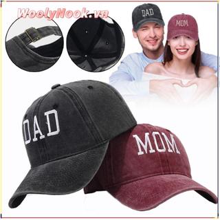 WOOLYNOOK Đau Khổ Mũ Phai Màu, Hiphop Vintage DAD MOM Thêu Mũ Bóng Chày, Tấm Che Nắng Có Thể Điều Chỉnh Mũ Chống Nắng