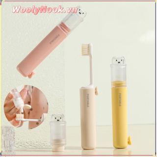 Hộp đựng kem đánh răng WOOLYNOOK, Bàn chải đánh răng du lịch Mini cầm tay, Bộ bàn chải đánh răng 2 trong 1 có thể gập lại sáng tạo cho du lịch cắm trại ngoài trời
