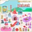 MONOSTYLE Puppy Giả vờ chơi đồ chơi, Bộ búp bê chó Đồ chơi trẻ em Đồ chơi giỏ thú cưng cho chó, Cảm giác thị giác Đồ chơi chơi cảnh động vật Mini dễ thương
