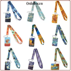 ORDOBOX Huy Hiệu Giữ Chìa Khóa Phụ Kiện Chìa Khóa Dây Đeo Cổ Van Gogh ID Thẻ Tín Dụng