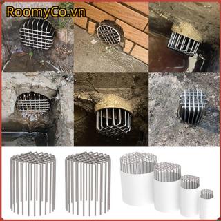 ROOMYCO Vỏ thoát nước mái nhà/ban công inox tròn, chống tắc, thoát lớn, nắp ống mưa ngoài trời