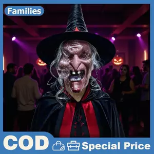 Mặt nạ phù thủy Halloween Scream Terror Sorceress Face Headcovers Tiệc kinh dị Halloween Cosplay Đạo cụ