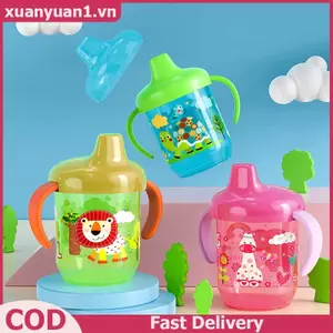 Cốc uống nước học tập cho bé XUAN có tay cầm Chai nước lật chống rò rỉ Dubill Cup VN