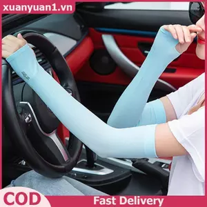 XUAN 1 Cặp Chống Tia UV Không Ngón Tay Dài Nylon Nữ Nam Bao Tay Mùa Hè Mát Tay Tay Ice Silk Chống Nắng Tay Tay VN