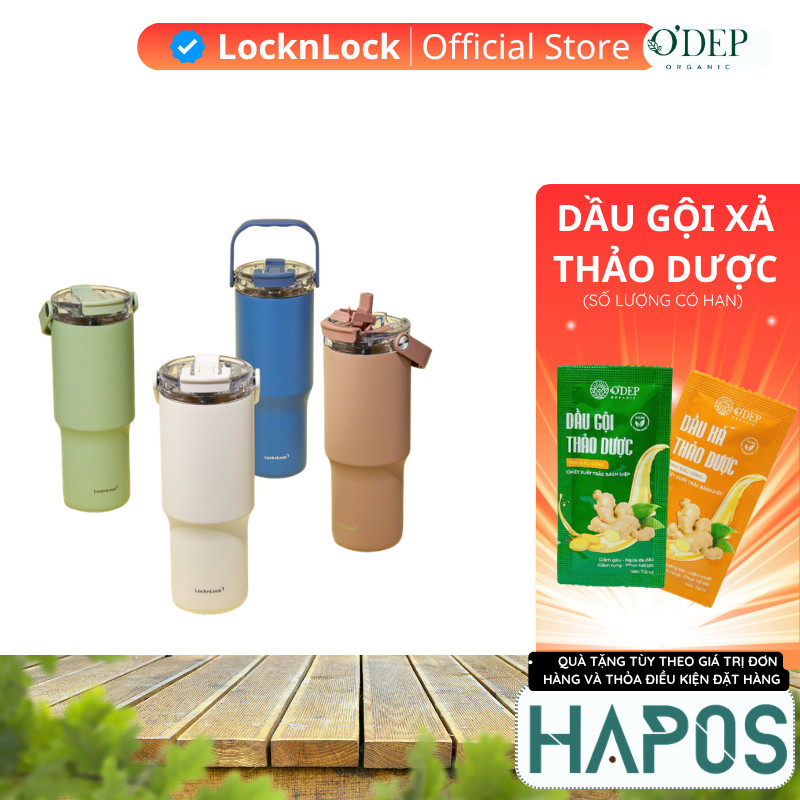 Bình giữ nhiệt LocknLock 880ml, Straw Sip Ceramic Tumbler LHC4431 - HAPOS LOF | BigBuy360 - bigbuy360.vn