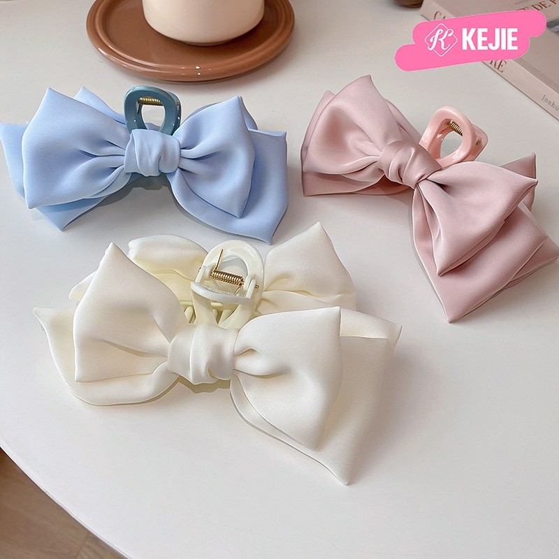 KEJIE Satin Nơ Tóc Nữ Phong Cách Hàn Quốc Tinh Tế Đa Năng Cá Mập Kẹp Phụ Kiện Tóc