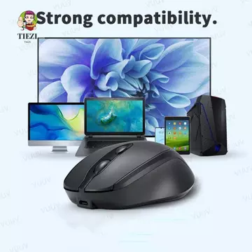 Chuột không dây TIEZI Macaron, Chuột không dây công thái học có thể sạc lại 2.4Ghz + BT5.0, Chuột chơi game không ồn ào Cắm và chạy Chuột không dây Morandi tiện lợi PC / Laptop