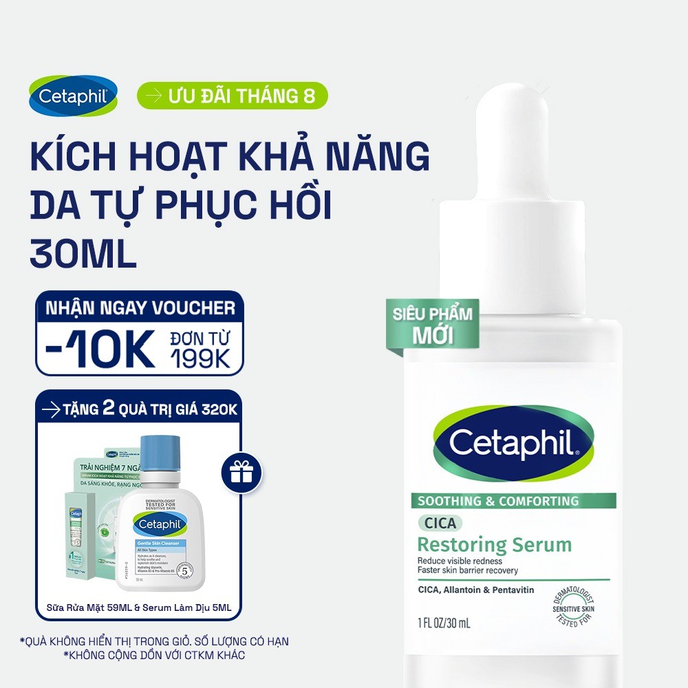Tinh Chất Làm Dịu Phục Hồi Chuyên Sâu Cetaphil Soothing & Comforting Cica Restoring Serum 30Ml