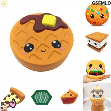 GSFMLO Bóp Fidget Đồ Chơi, Bánh Sô Cô La PU Bóp Đồ Chơi, Bánh Pizza Bánh Mì Bắp Rang Hamburger Biểu Hiện Jumbo Đồ Chơi Giảm Căng Thẳng Trẻ Em