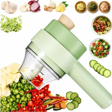 Máy Xay Rau Điện Bốn Trong Một, Cầm Tay, Máy Xay Thực Phẩm Ninja, Máy Thái Trái Cây Mini, Máy Xay Tỏi, Máy Đánh Trứng Và Máy Xay Thịt, Máy Xay Rau Cầm Tay Salad IUXB