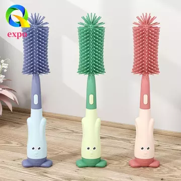 EXPO LIMIT Bàn chải làm sạch bình sữa Bàn chải làm sạch bình sữa cho bé Bàn chải bình sữa Núm vú giả cầm tay Xoay 360 độ Bình sữa làm sạch bình nước