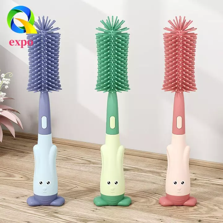 EXPO LIMIT Bàn chải làm sạch bình sữa Bàn chải làm sạch bình sữa cho bé Bàn chải bình sữa Núm vú giả cầm tay Xoay 360 độ Bình sữa làm sạch bình nước