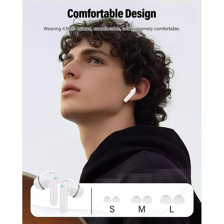 Tai nghe không dây, Tai nghe Bluetooth 5.4 Âm thanh nổi Bass, Tai nghe có Mic khử tiếng ồn, Màn hình LED trong tai Tai nghe Cuộc gọi rõ ràng, Tai nghe – 7
