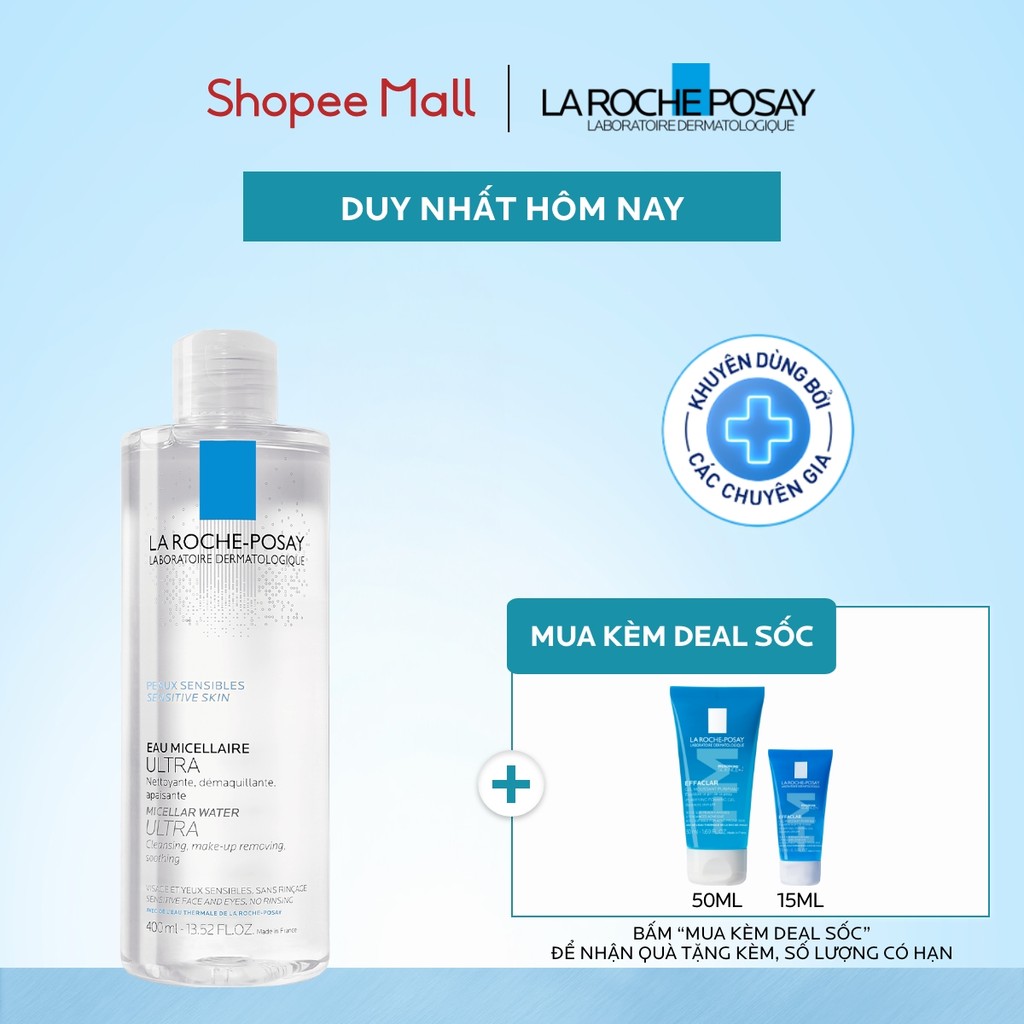 Nước tẩy trang làm sạch sâu cho da nhạy cảm La Roche-Posay Micellar Water Sensitive Skin 400ml