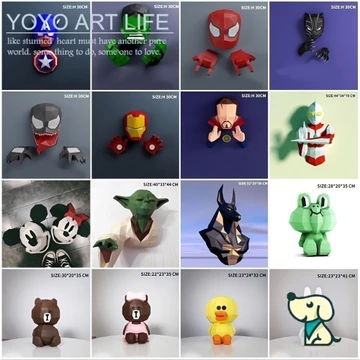 YY Art YP2 Sáng Tạo Giấy Mẫu Siêu Anh Hùng Mô Hình Phim Truyền Hình Nhân Vật Hoạt Hình Mô Hình Treo Tường Trang Trí Tường Handmade Origami