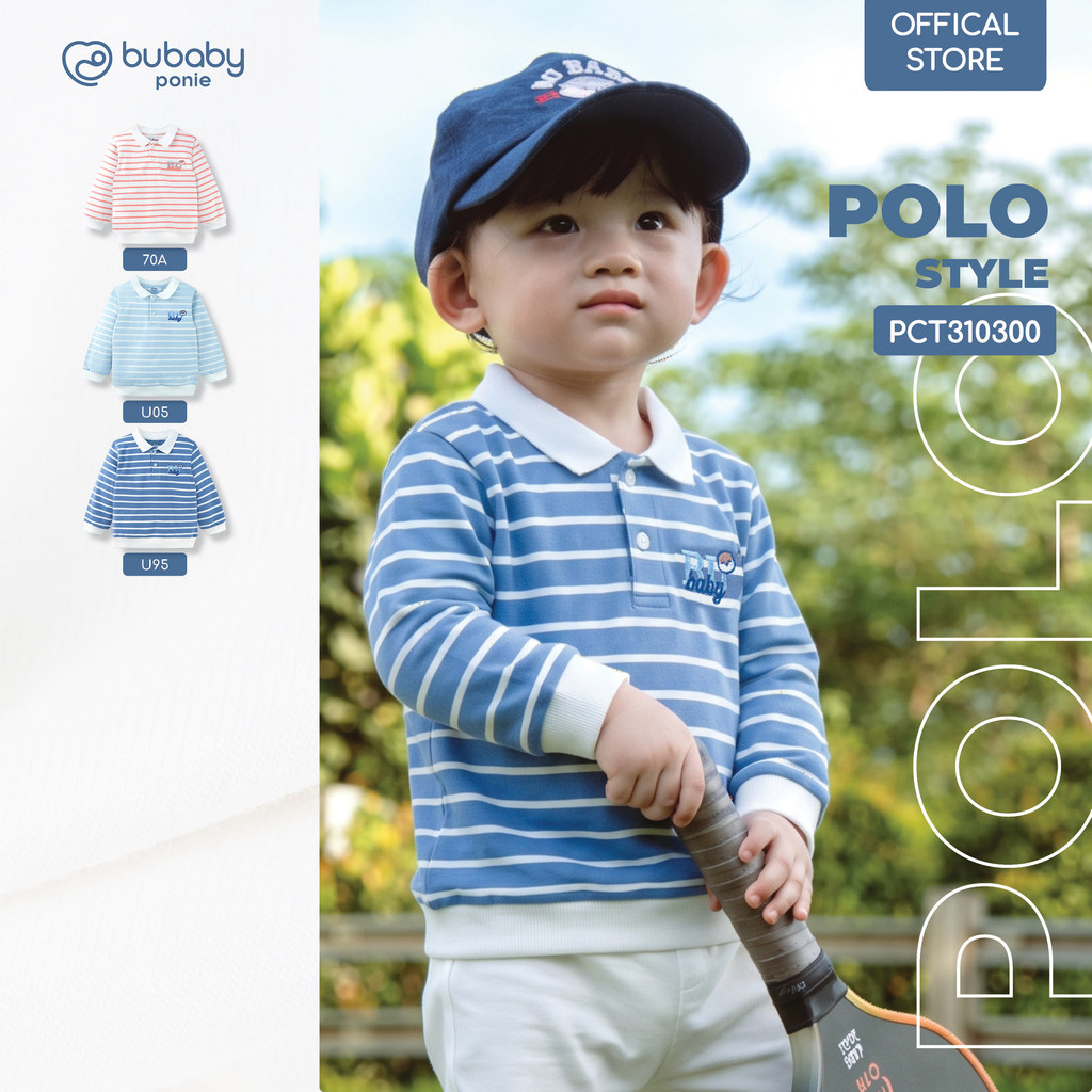 Áo Polo dài tay Mini Lines BU Baby Ponie, áo dài tay thu đông, áo dài tay trẻ em | PCT310300