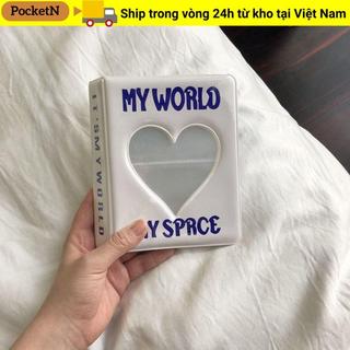 Album Ảnh POCKETN, Hộp Đựng Photocard Trái Tim Tình Yêu PVC, 64 Túi Đựng Ảnh Rỗng Nữ