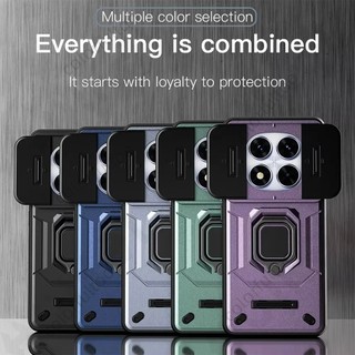 Redmi Note15 2026 Armor Vỏ Chống Sốc Cho Redmi Note 15 Pro + 15ProPlus Note15 4G 5G Đẩy Kéo Trượt Camera Bảo Vệ PC Cứng Ốp lưng Chống Rơi Giá Đỡ Mặt Sau