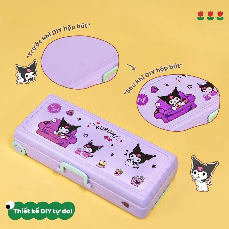 Hộp đựng bút Xe đẩy thiết kế hoạt hình ngộ nghĩnh, nhiều ngăn tiện lợi cho bé gái, dung tích rộng rãi, mẫu mã mới lạ