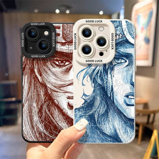 Ốp điện thoại JOJO kiểu phác thảo cho iPhone 17 / 16 / 15 / 14 / 13 / MINI / 12 / 11 / Pro MAX / X / XS / XR / 7 / 8 / 6 Vỏ bảo vệ toàn diện bằng silicon lỏng chống sốc và chống rơi