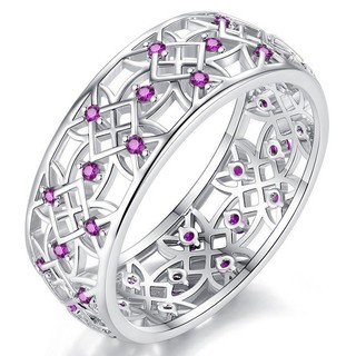 Sản phẩm mới Tinh tế Nhẫn Zircon dát siêu nhỏ Nhẫn cặp đôi hoa rỗng tinh tế Thay đổi sang PDT5