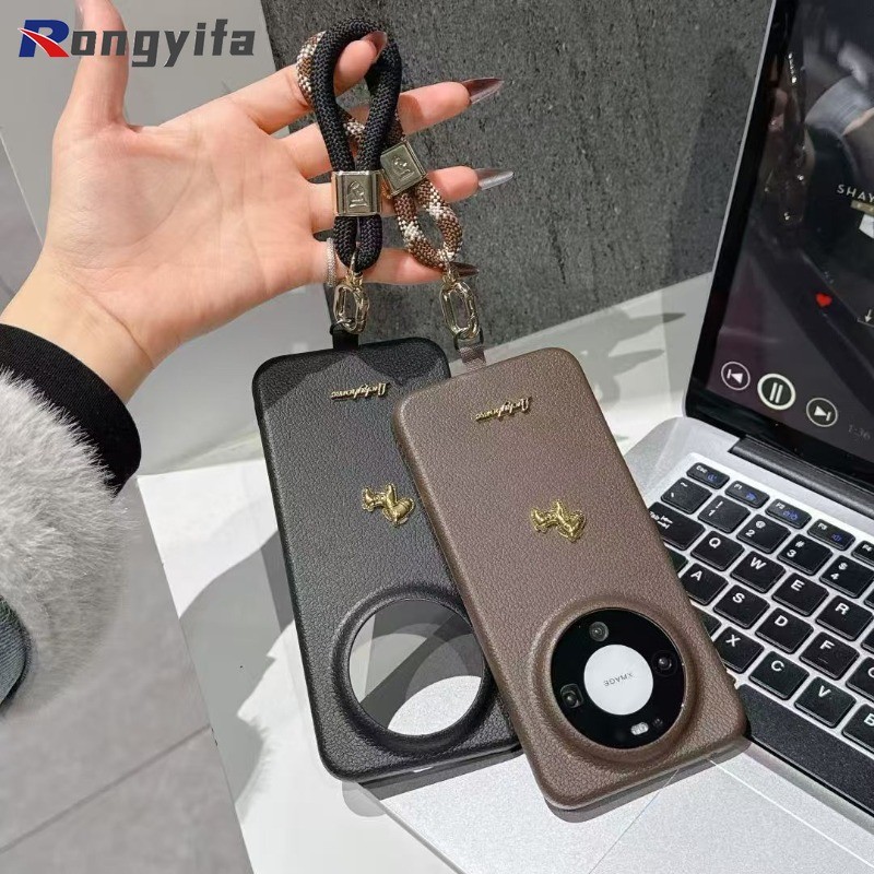 Ốp Điện Thoại Năm Mới Pony Dễ Thương Cho Honor X9D X9C Smart X9B X70 X60 X50 GT Pro Magic 7 6 Lite 5G Bao Da Vải PU Vỏ Mềm Chống Sốc Có Dây Buộc