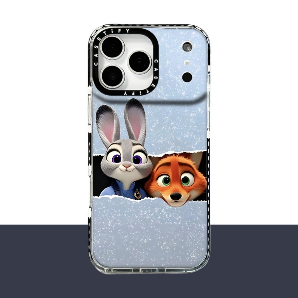 Ốp Điện Thoại Mềm Long Lanh Cặp Đôi Thỏ Cáo Cho iPhone 17 Pro Max 16 Plus 15 14 13 12 11 Vỏ Bảo Vệ Chống Sốc