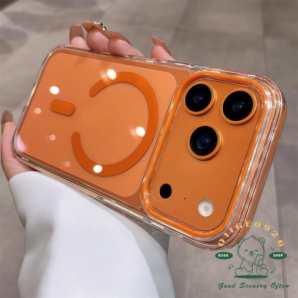 【 Ốp lưng iPhone17 】 Vỏ điện thoại túi khí pha lê đá cam từ tính iphone17 Pro Max 16 15 14 13 12 cho vỏ iPhone Vỏ mềm silicon TPU chống sốc