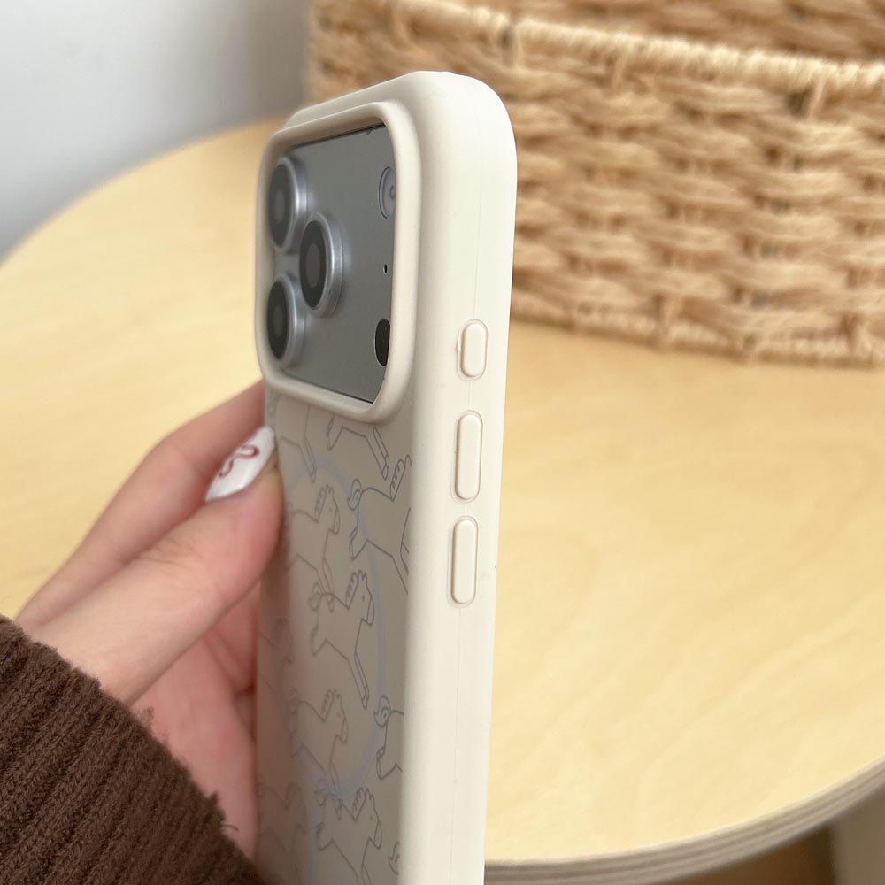 Ốp lưng TPU Tương thích với iPhone 13 14 14Pro 14ProMax 15 15Pro 15ProMax 16 16Pro 16ProMax 17 17Pro 17ProMax Line Pony Pattern Magnet Case