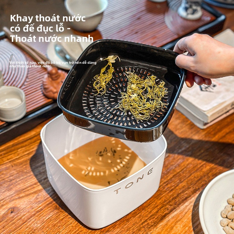 🔥Trà Xô Trà Dư Lượng Xô Thoát Nước Kung Fu Bộ Trà Phụ Kiện Hộ Gia Đình Kích Thước Nhỏ Trà Khay Trà Trà Trà Bàn Trà Thùng Rác 5PZC