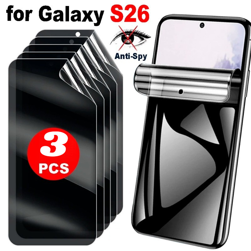 3 Bộ Phim Hydrogel Mềm HD Cho Samsung Galaxy S25 S25FE S24 + 24 24FE Ultra Edge Chống Gián Điệp Riêng Tư Chống Ánh Sáng Xanh Bảo Vệ Màn Hình Cho Galaxy S26 Ultra Plus Matte Frosted Film
