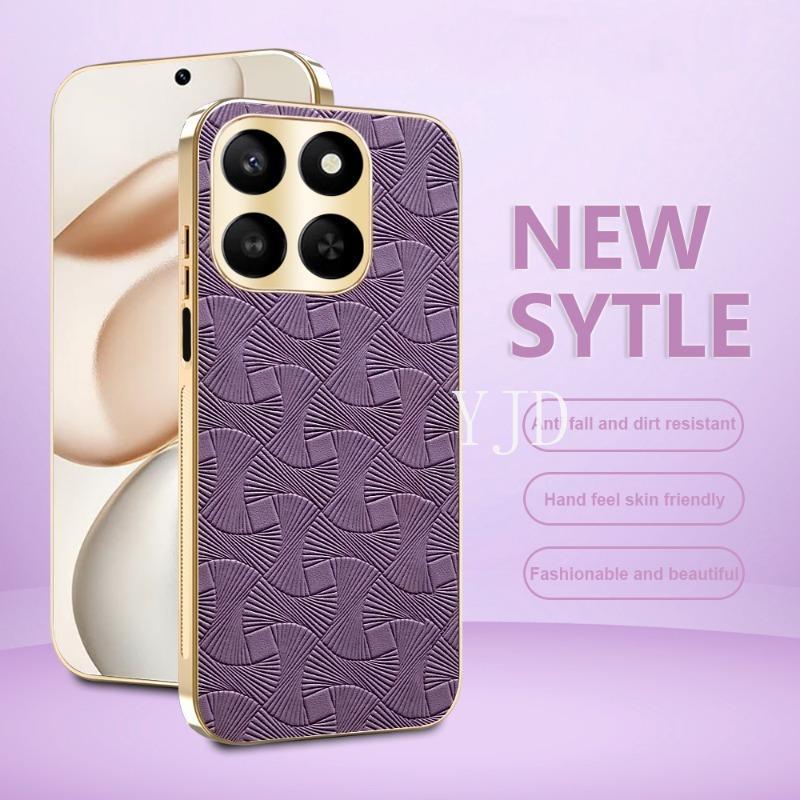 Ốp Lưng Cho Honor 400 Smart X7d Da Thời Trang Khung Mạ Điện Chống Rơi Vỏ Điện Thoại