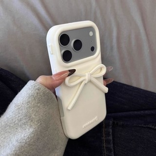 Ốp Điện Thoại Silicon Lỏng Stereo Nơ Màu Cao Cấp Cho iPhone17 Pro Max 16 15 14 13 Pro Max Bảo Vệ Camera Chống Sốc Ốp Lưng Mềm Chống Rơi