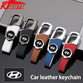Xe Hyundai Móc Khóa Da Chìa Khóa Fob Giá Đỡ Với Ẩn Mini Dao Kim Loại Móc Chìa Khóa Cho Accent Creta Santa Fe Tucson Stargezer i10 H1 I30 HB20 Phụ Kiện Nội Thất