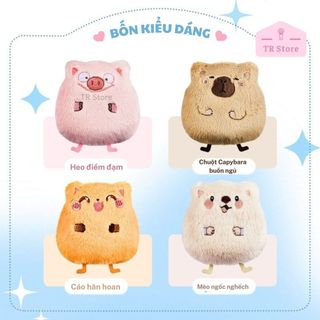 Mút Trang Điểm GECOMO Lông Dày Ăn Phấn - Bông Dặm Phấn Phủ Hình Thú Dễ Thương, Giữ Nền Mịn Lì Tự Nhiên