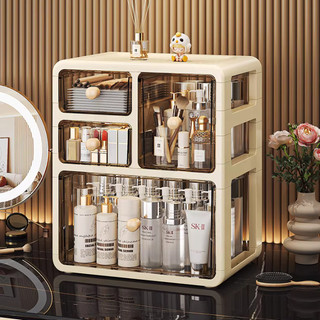 Kệ Đựng Mỹ Phẩm Để Bàn Chống Bụi, Tủ Đựng Đồ Skincare, Nước Hoa Bằng Acrylic Trong Suốt Nhiều Tầng Sang Trọng