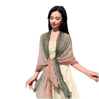 Khăn xếp ly nghệ thuật MKYCO, chất liệu cotton và lanh, thiết kế gradient sang trọng, phù hợp cho mùa thu đông
