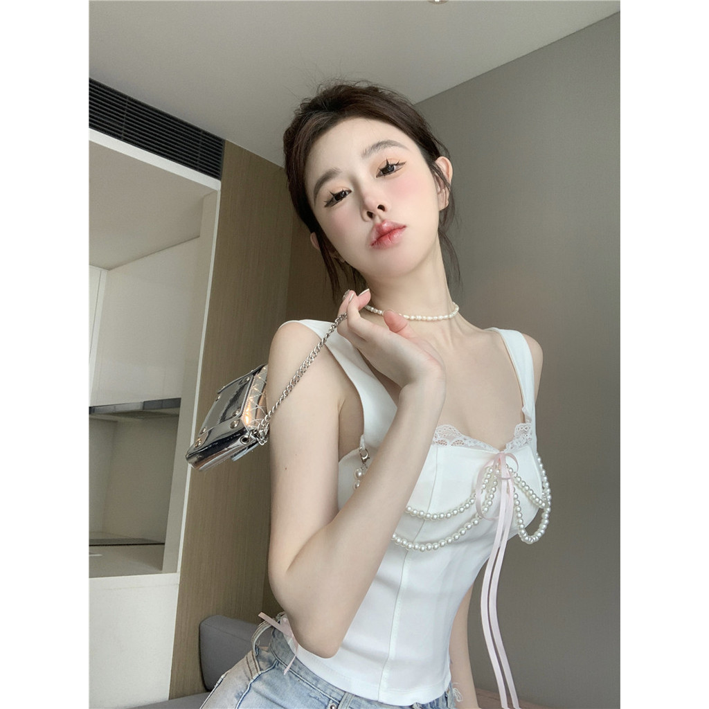 Ngọc Trai Xương Cá Cami Nữ Hot Girl Ống Top Ren