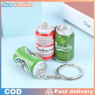 Mô phỏng đóng hộp bia Keychain cậu bé người đàn ông bia có thể Keyring đính các cặp vợ chồng mát mẻ