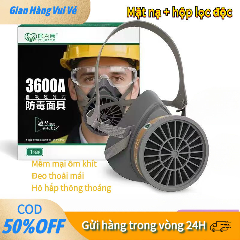 【48h】Mặt nạ phòng độc 3700 vừa vặn, thoải mái, cho phép di chuyển linh hoạt và làm việc lâu dài trong điều kiện độc hại.