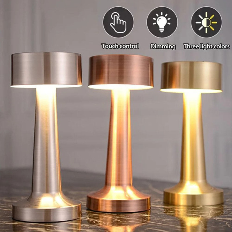 Đèn Led Để Bàn Mini Ánh Sáng Vàng,Hình Dạng Tạ,Có Thể điều Chỉnh Ba Màu,Hoàn Hảo Cho Phòng Ngủ,Quán Cafe & Trang Trí