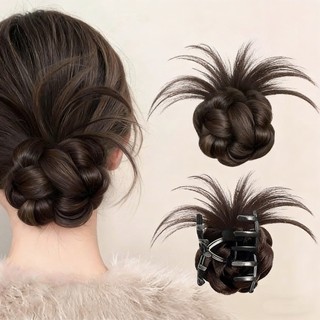 (Vận chuyển địa phương) Bện Bun Head Tóc Giả Kẹp - Style Hàn Quốc Lười Nhẹ Nhàng