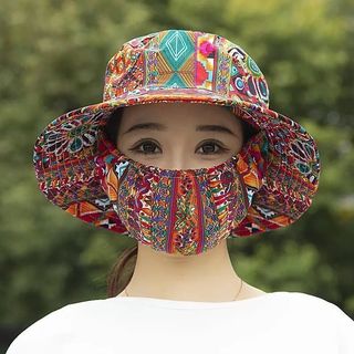 Mặt nạ lật mũ bảo hộ chống rơi tích hợp mũ chống nắng, bảo vệ cổ khi hoạt động ngoài trời mùa hè