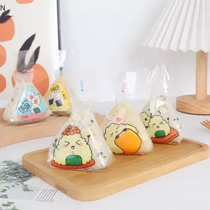 NS 50 Chiếc Hoạt Hình Đáng Yêu Cho Tam Giác Cơm Bóng Paaging Túi Nori Onigiri Sushi Túi Làm Sushi Khuôn Bento Phụ Kiện NS