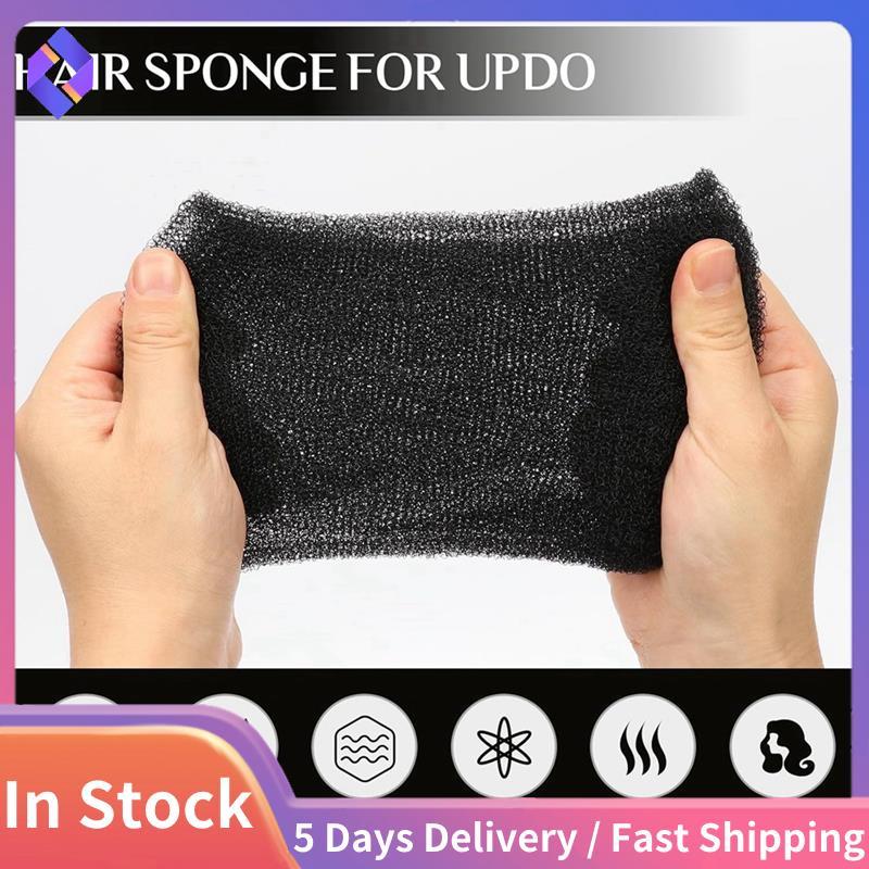 Chất độn và kẹp chèn tóc, miếng bọt biển, bộ đệm, bánh donut màu đen