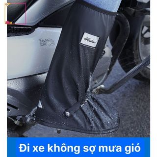 ( Size S- 2XL - BỌC GIÀY ĐEN ) Ủng ,Bọc giày đi mưa cao cổ dày dặn có khóa, chống nước, chống trơn trượt.bọc giày đi mưa