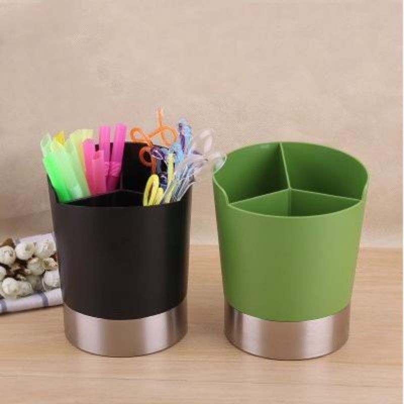 Khay Đựng Ống Hút Giấy Ăn Chữ Nhật, Tròn 3 Ngăn Chất Liệu Nhựa Cứng Cáp Siêu Bền