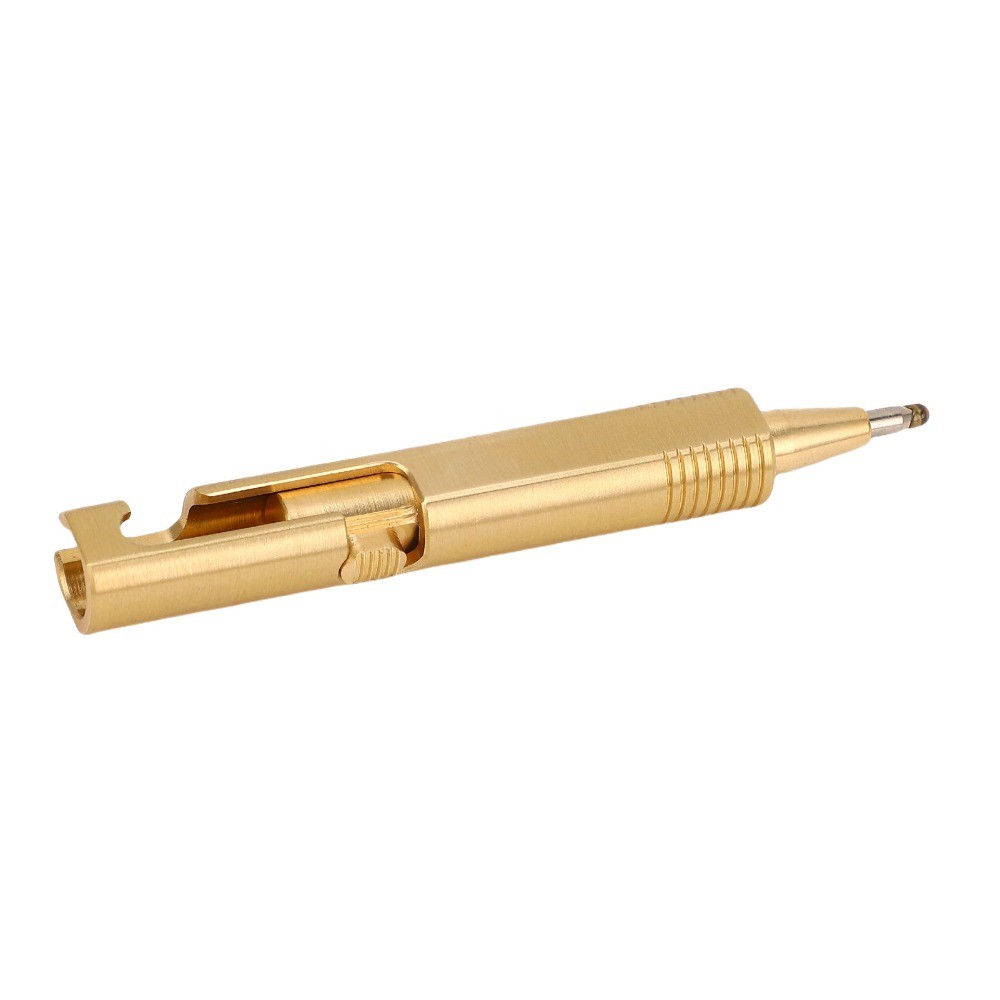 Bút bi Mini TUYỆT VỜI, Bút bi mực có thể thay thế bằng đồng thau, Bút EDC nhỏ gọn bền bỉ Môi trường làm việc